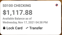 Quick balance widget